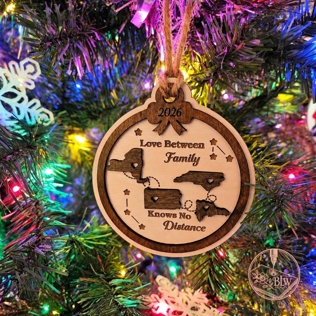 Family State Christmas Ornament
