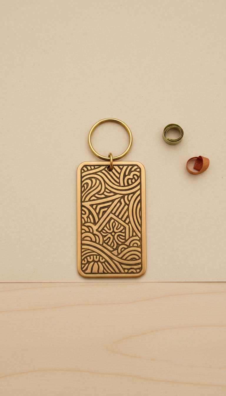Personalized Brass Keychain Tag