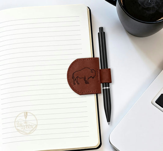 Engraved Magnetic Bookmark with Pen Holder